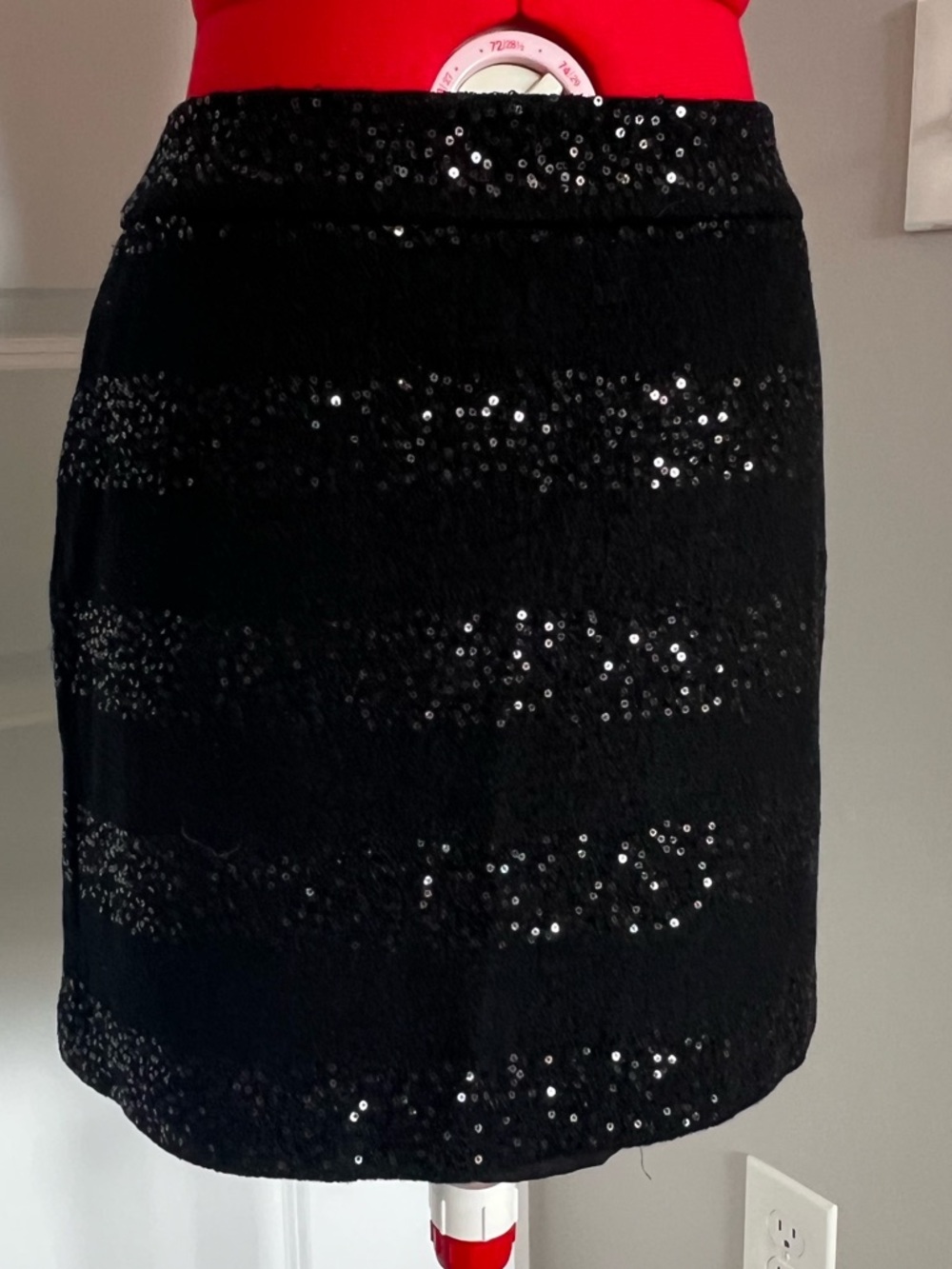 LOFT Black Sequin Mini Skirt